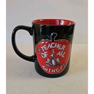 DR SEUSS EMBOSSED "TEACHER OF All THINGS" UNIVERSAL STUDIOS 18 OZ COFFEE CUP